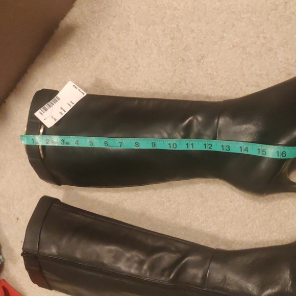 New. Women's Calvin Klein Glydia Cow-Silk Knee High Black Leather Boots sz 7.5 - Picture 9 of 16